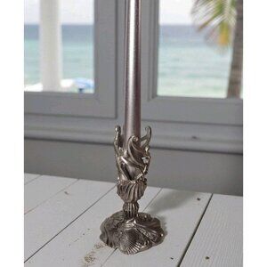 Vintage 1995 Etain Zinn Seagull Pewter Coastal Candlestick Holder Beach Seashell